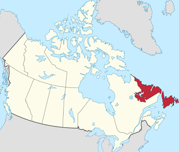 New Foundland & Labrador canada mappa small